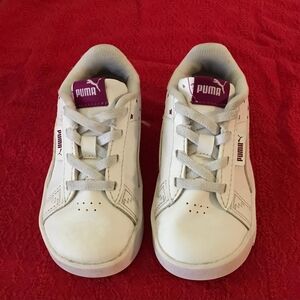 Puma Kids White and Purple Sneakers